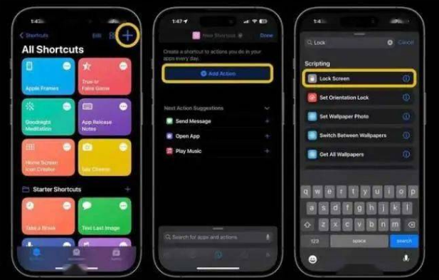宜黄苹果14锁屏维修店分享iPhone14升级iOS16.4后如何创建锁屏快捷方式 