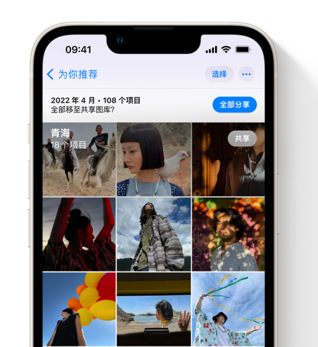 宜黄苹果维修网点分享在 iPhone 上使用共享图库 